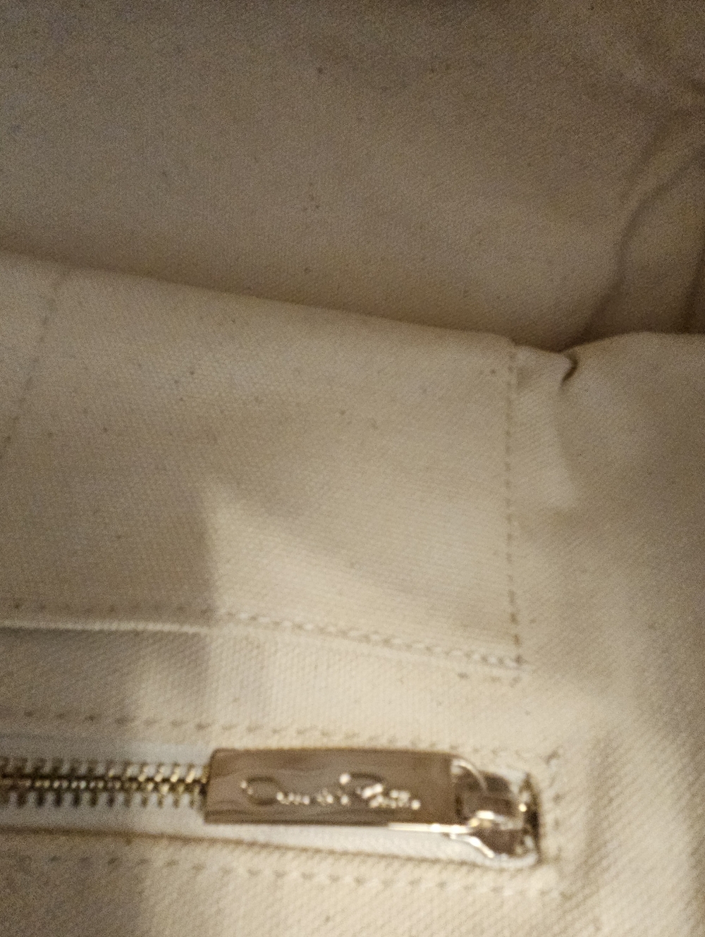 Oscar de la Renta Beige Canvas Floral Tote - Picture 7 of 9